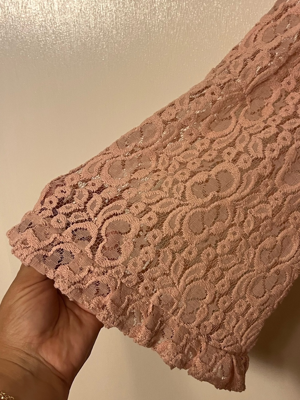 Style & Co. Blush Pink Lace Long Sleeve Swing Dress - Picture 3 of 4